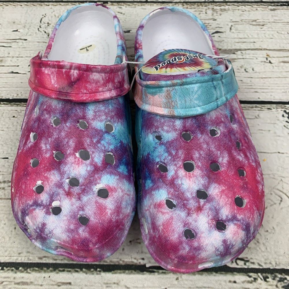 Just Speed Kids Clogs w/ Strap Tie Dye [Girls Size 6] NEW‎